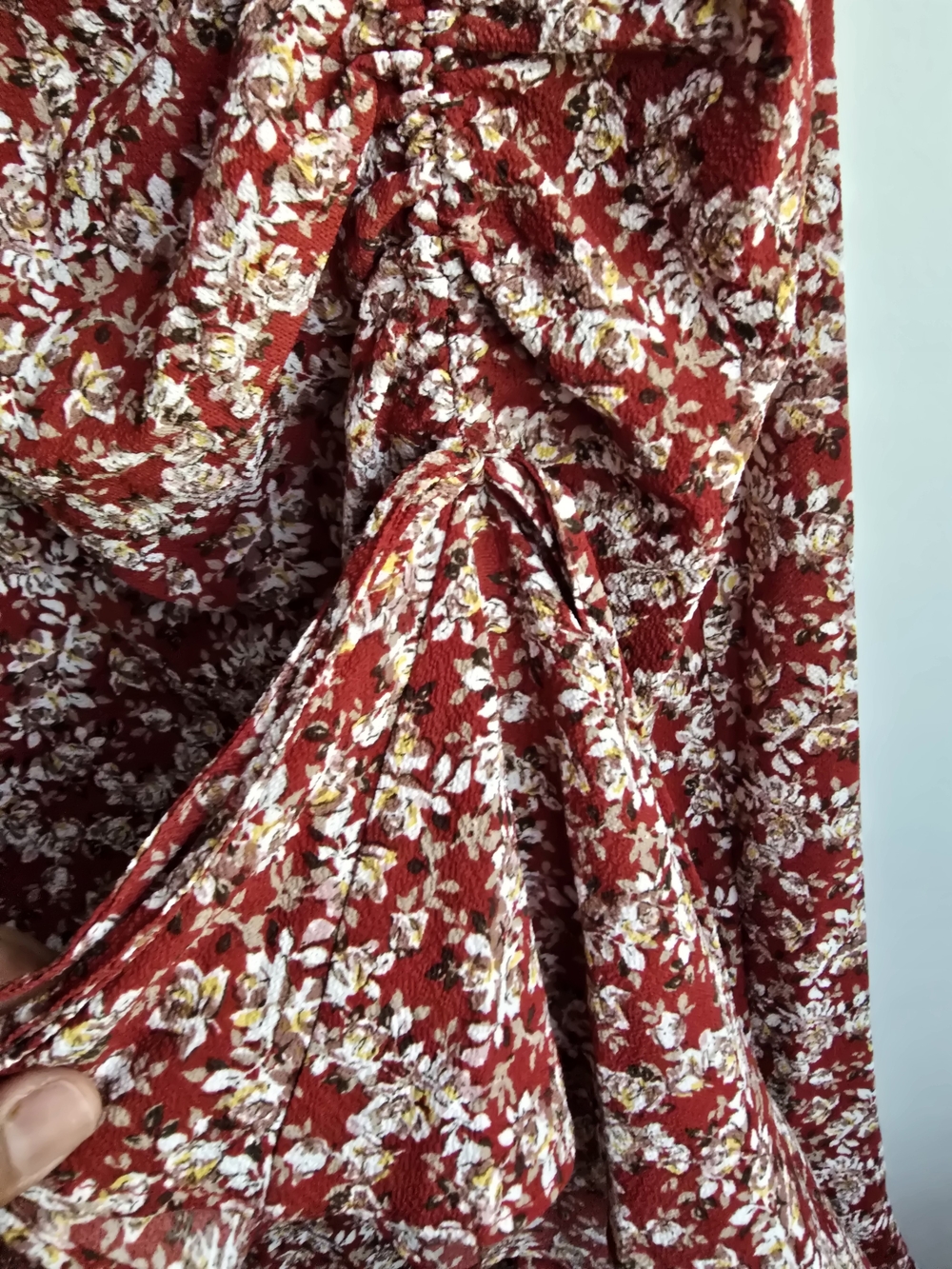 Max Studio Red Floral Ruffle Maxi Skirt - Picture 3 of 8